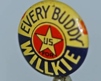 EVERU BUDDY FOR WILLKIE PINBACK