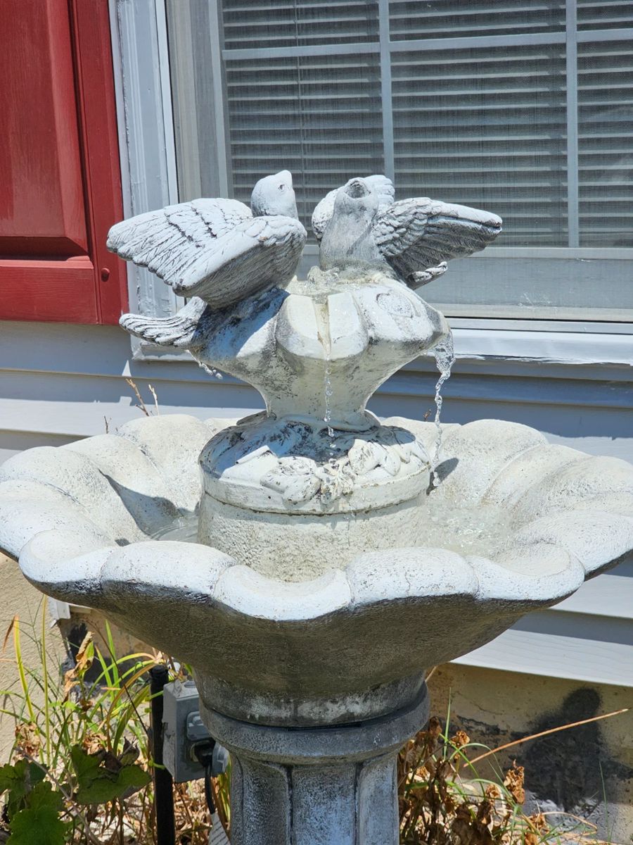 Awesome water fountain! Makes a lovely setting near your front door.
