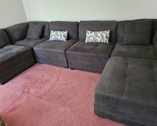 Family room sectional with storage. 