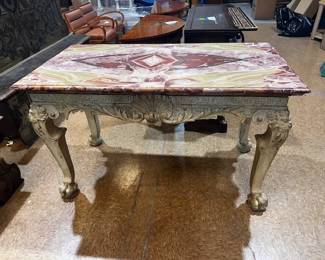 Antique Marble Top Table 
54 w x 28 d 33.5 h 