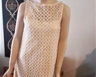 60s blush ivory mod dress main