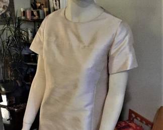 60s Champagne Jackie O Sheath Dress Main