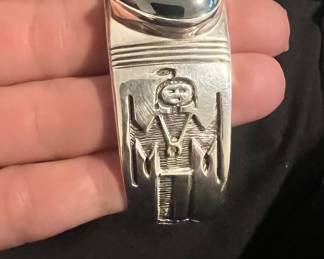 Incredible signed Joe Paul Sterling Cuff Hematite