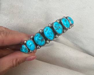 Wilbert Muskett Signed Turquoise Cuff Bracelet