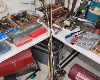 Fishing poles and tackle