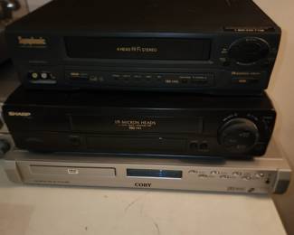 Vhs players and a dvd player