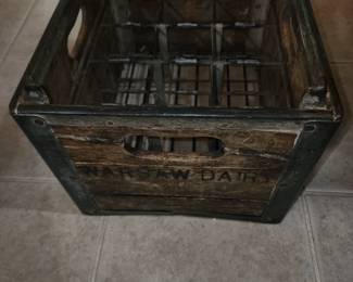 Warsaw dairy metal and wooden crate