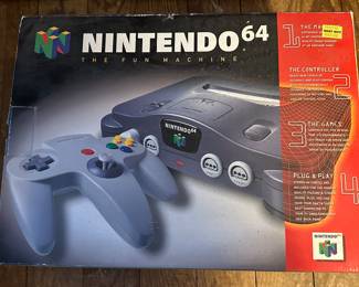 Vintage Nintendo 64 The Fun Machine! Complete in BOX! Tested! Works! We also have a nice selection of vintage game cartridges!