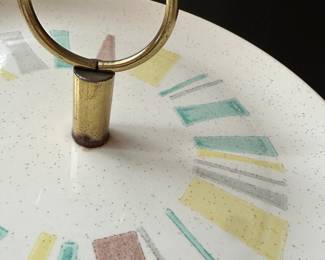 A terrific Vintage MCM Vernonware ANYTIME pattern Tidbit/Serving Tray!