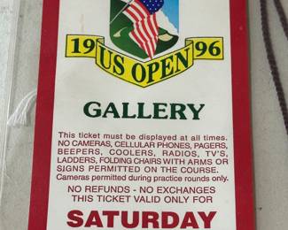 Vintage 1996 US OPEN Gallery Pass! In the original heavy plastic sleeve that was work around the neck! Near Mint Condition!
