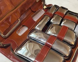 An absolutely FANTASTIC MINT Mid Century Leather Gentleman's Travel Kit! IN PERFECT CONDITION! UNUSED! COMPLETE!