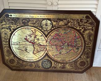 This is an ABSOLUTELY Superb 1964 MCM Masketeers Inc. 1628 Replica World Map! A beautiful piece! MINT CONDITION!