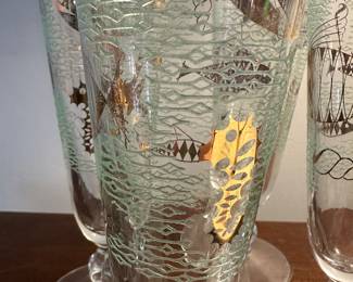 Throughout the house are superb MCM accessories! Here is a set of six Vintage and RARE Libby Marine Life Pilsner Glasses! EXCELLENT condition!