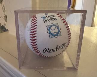 An EXCELLENT 1996 Spring Training MLB Baseball in Sealed Acrylic Box! Looks to be a giveaway from the Chrysler Corporation! (See the logo in the next pic!)