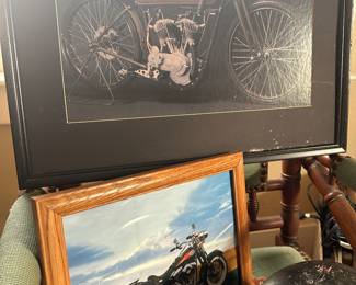 This ENTIRE table is filled with Harley Davidson items! Clothes, Parts, Accessories!