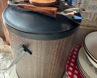 Nice Vintage MCM Ice Bucket with Original Bakelite Tongs!