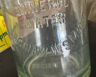 This is an AWESOME Magnetic Spring Water St. Louis Mineral Water Bottle! Saginaw W.S. Mich! This bottle is from before saginaw became one city out of the two on either side of the Saginaw River! Outstanding Condition!