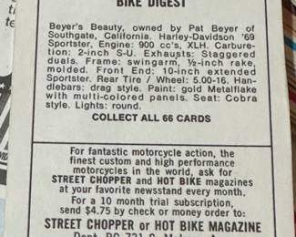 A full complete set of Vintage Street Chopper/Hot Rod Magazine Trading Cards! ALL in original plastic case and are near mint!