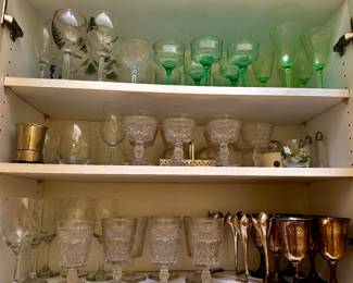 Variety of Cut Glass, Depression Glass and Crystal