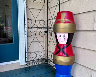 Pottery Soldier and Metal stand