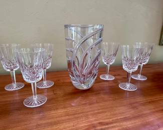 Waterford Crystal Vase and Goblets