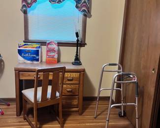 Desk and chair, walker, lamps, bath tissue, plastic wrap and other home items