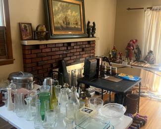 Dishes, decor, bakeware, vases, bowls, weights, dvds