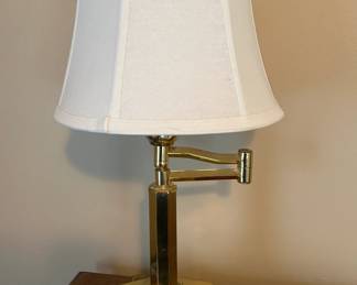 Brass swing arm table lamp