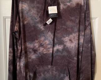 Hello Mello tie die hooded shirt with bandana (new)