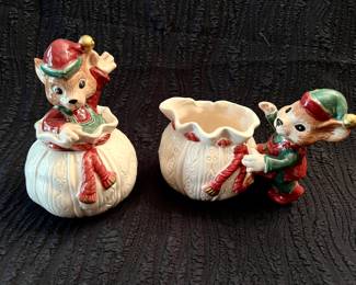 OCI Fitz & Floyd mouse sugar & creamer set