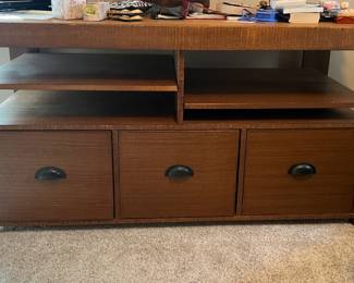 Modern wood entertainment center