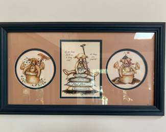Framed Bear prints signed by Gay Talbott Boessy