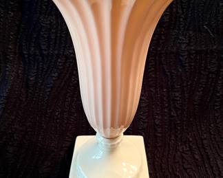 Lenox porcelain pink and white fluted vase