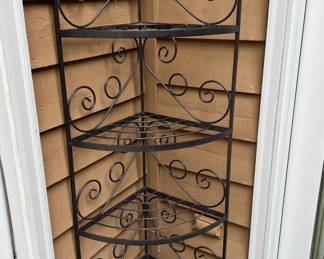 Wrought iron corner rack