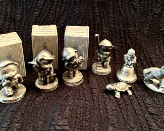 Avon, et al. miniature pewter figurines