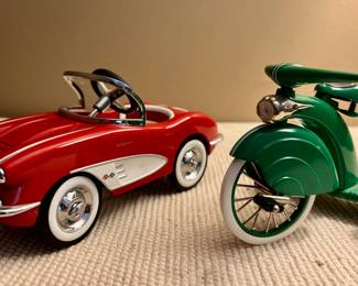 Hallmark Keepsake Kiddie Car Classics - "Custom Corvette" and "Murray Streamline Velocipede"