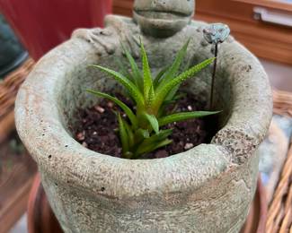 Cement frog planter