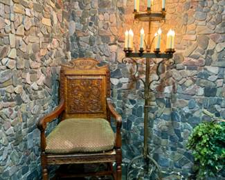 Pair of Candleabra Torchieres (chair has sold)