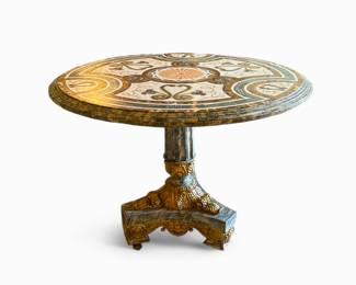 Marble pedestal table