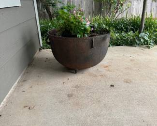 Antique cast iron cauldron 