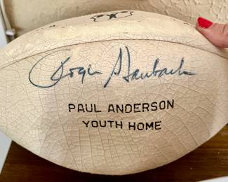 Vintage Roger Staubach football signed Dallas Cowboy coach.
