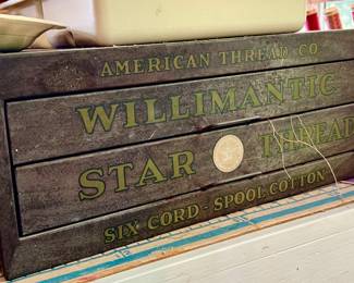 antique spool cabinet.