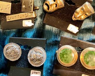 Huge collection of vintage cuff links. So many fun examples and sterling. 