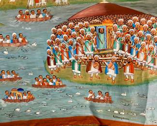 INDIAN OIL PAINTING ON CANVAS.