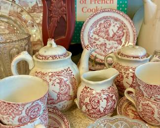 MIX REDS AND TURQUOISE!  ROSEVILLE SILHOUETTE VASE.