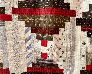 antique log cabin quilt.