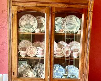 FARM HUTCH FULL OF RED AND WHITE, JOHNSON BROTHERS.