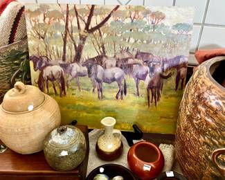 JEAN COOK WILDERBEAST OIL PAINTING.