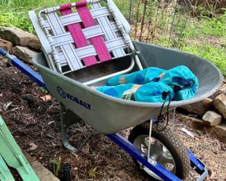 Cobalt wheel barrow.