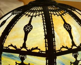 Pretty slag glass vintage lamp.